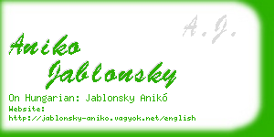 aniko jablonsky business card